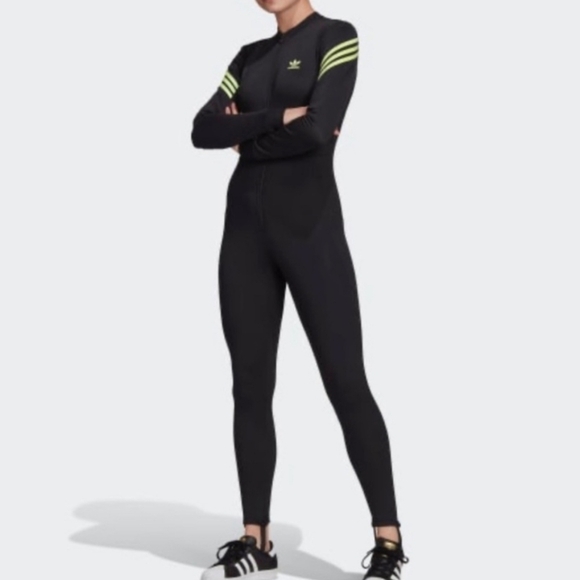 Adidas Black Jumpsuit Stretchy Form-Fitting Design - Picture 4 of 12
